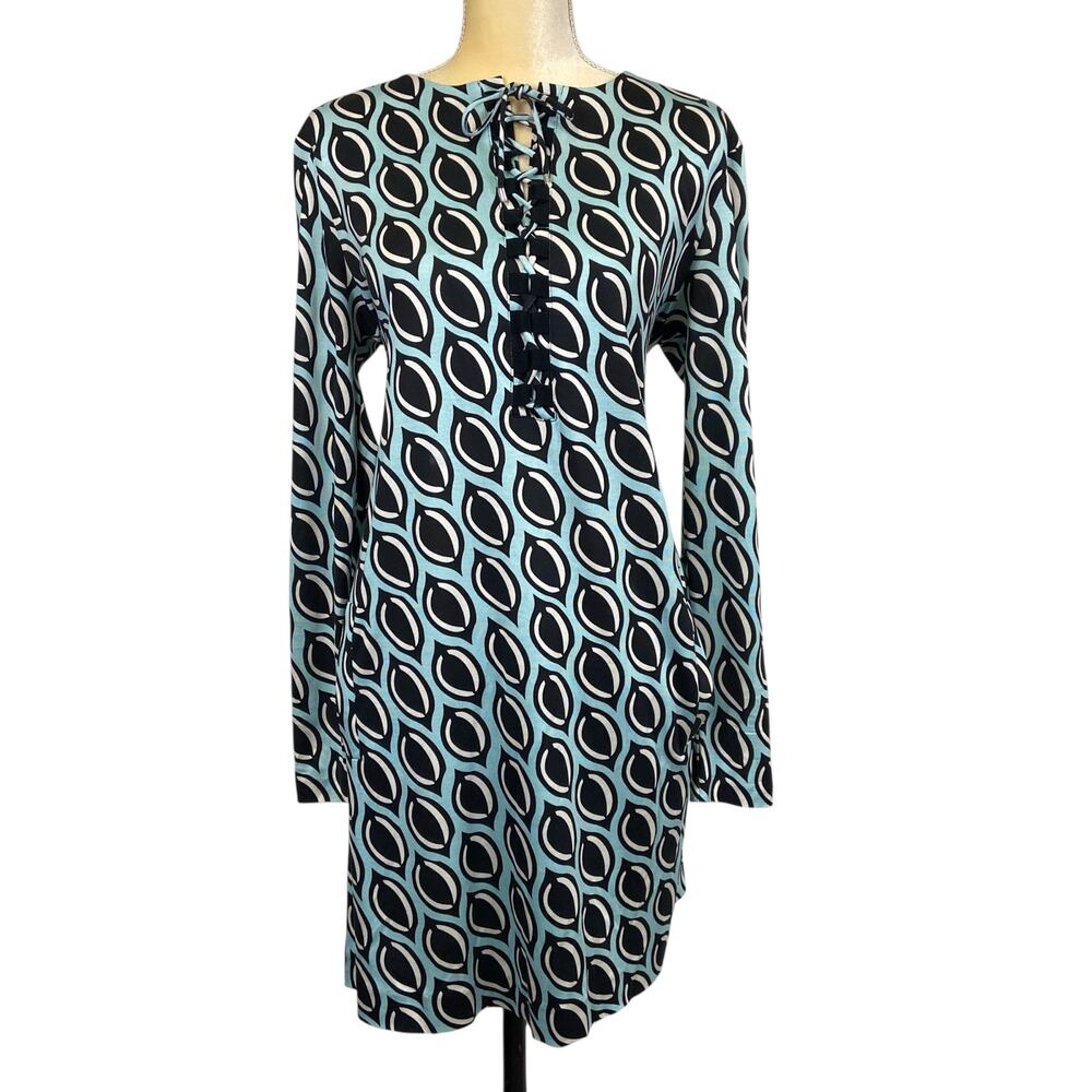 Diane Von Furstenburg 100% Silk Knit Tunic Dress Nana Size 10 - Picture 1 of 16